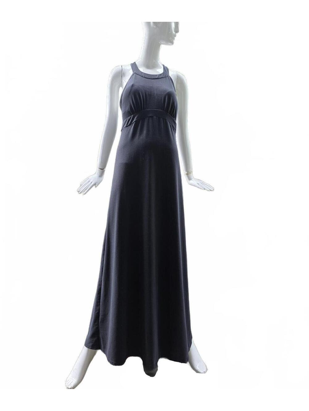 Prana Calexio Maxi Dress Sleeveless High Neck Empire Waist Gown Med